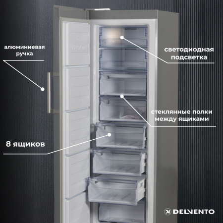 Вертикальный морозильный шкаф Delvento VG8302A+